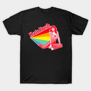 Kate Bush / Retro Rainbow Aesthetic Design T-Shirt